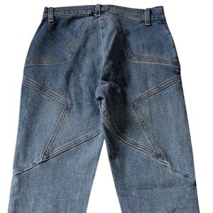 Revice Denim Venus Star Blue High Rise Straight Leg Jeans Womens Size 24